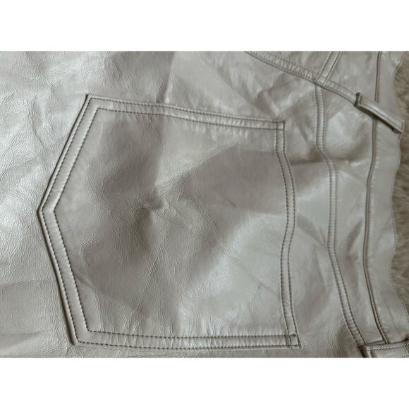 AGOLDE Recycled Leather 90's Pinch Waist Pants Powder Cream Sz 31,  $298 - Picture 13 of 16